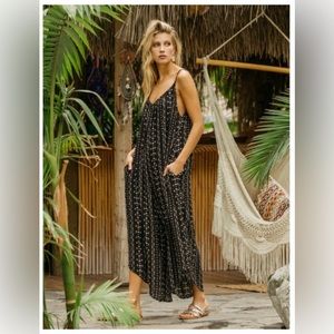 Black Print Jumpsuit